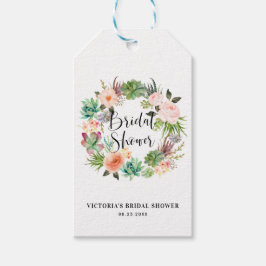 Boho Succulents Wreath Vrijgezellenfeest Hartelijk Cadeaulabel