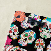 Boho Sugar Skulls op Black Strandlaken (In situ)