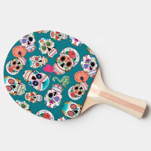 Boho Sugar Skulls Tafeltennisbatje (Zijkant)
