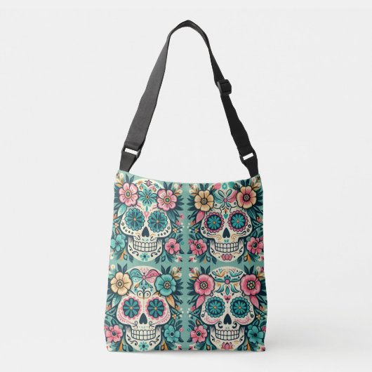 Boho SugarSkulls Crossbody Tas (Voorkant)