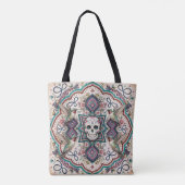Boho Suiker Schedel Folk Art Tote Bag (Achterkant)