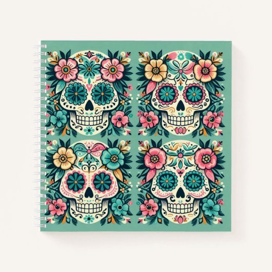 Boho SuikerSchedels Notitieboek (Voorkant)