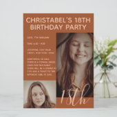 Boho Summer Brown Terracotta Trendy Birthday Party Kaart (Staand voorkant)