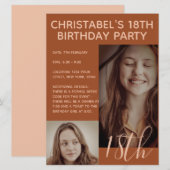 Boho Summer Brown Terracotta Trendy Birthday Party Kaart (Voorkant / Achterkant)