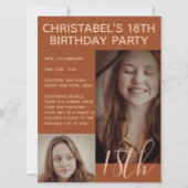 Boho Summer Brown Terracotta Trendy Birthday Party Kaart (Voorkant)