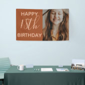 Boho Summer Brown Terracotta Trendy Birthday Spandoek (Beurs)