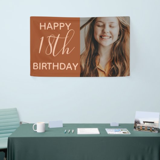 Boho Summer Brown Terracotta Trendy Birthday Spandoek (Beurs)