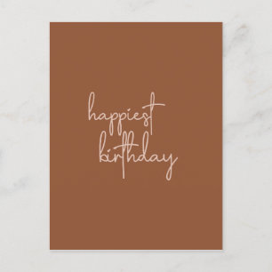 Boho Summer Brown Terracotta Trendy Happy Birthday Briefkaart