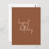 Boho Summer Brown Terracotta Trendy Happy Birthday Briefkaart (Voorkant / Achterkant)