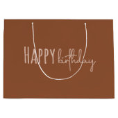 Boho Summer Brown Terracotta Trendy Happy Birthday Groot Cadeauzakje (Voorkant)