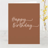 Boho Summer Brown Terracotta Trendy Happy Birthday Kaart (Gele Bloem)