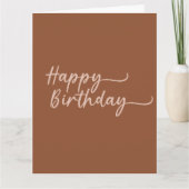 Boho Summer Brown Terracotta Trendy Happy Birthday Kaart (Voorkant)