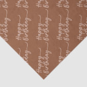 Boho Summer Brown Terracotta Trendy Happy Birthday Tissuepapier (Detail)