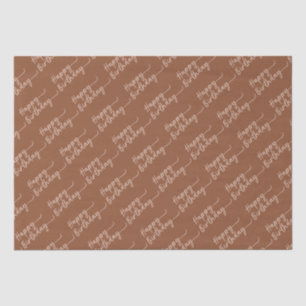 Boho Summer Brown Terracotta Trendy Happy Birthday Tissuepapier