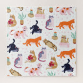 Boho Summer Cute Cats Green Cactus Legpuzzel (Verticaal)