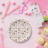 Boho Summer Cute Cats Green Cactus Papieren Bordje (Feest)