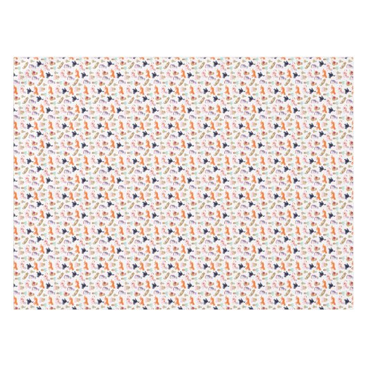 Boho Summer Cute Cats Green Cactus Tafelkleed (Voorkant (Horizontaal))