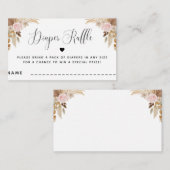 Boho Summer Dried Floral Baby shower Diaper Raffle Informatiekaartje (Voorkant / Achterkant)