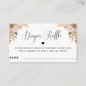 Boho Summer Dried Floral Baby shower Diaper Raffle Informatiekaartje (Voorkant)