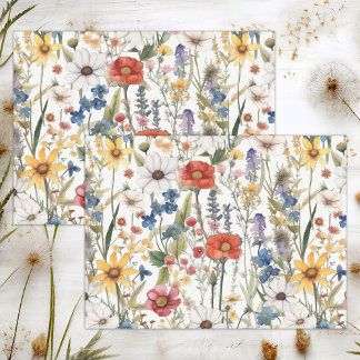 BOHO SUMMER FLORAL DECOUPAGE TISSUEPAPIER