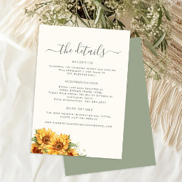 Boho summer floral garden wedding guest details informatiekaartje