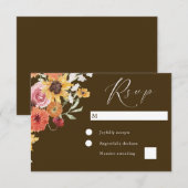 Boho Summer Floral Modern Wedding RSVP Kaartje (Voorkant / Achterkant)