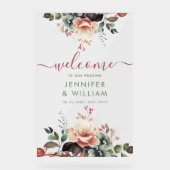 Boho Summer Garden Bloemen Huwelijk Welkom Acryl Bord (Voorkant)