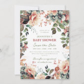 Boho Summer Garden Floral Baby shower Save Date Kaart (Voorkant)