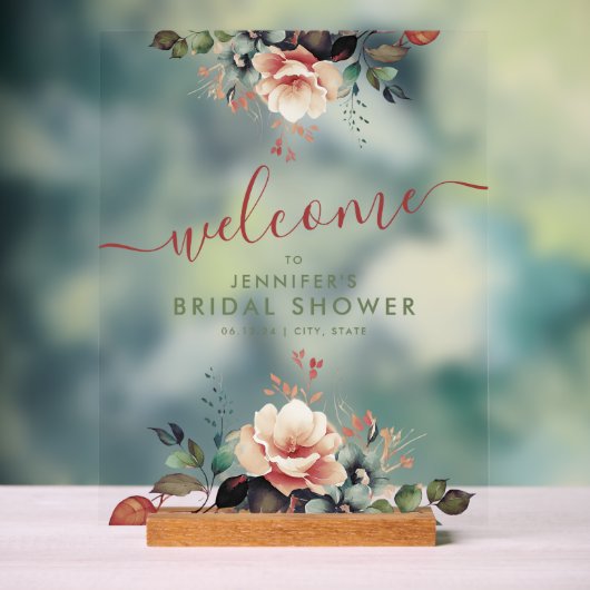 Boho Summer Garden Floral Vrijgezellenfeest Welkom Acryl Bord (Neutraal)