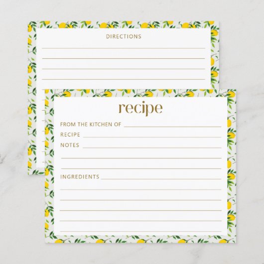 Boho Summer Lemon Fruit Vrijgezellenfeest Recipe (Voorkant / Achterkant)