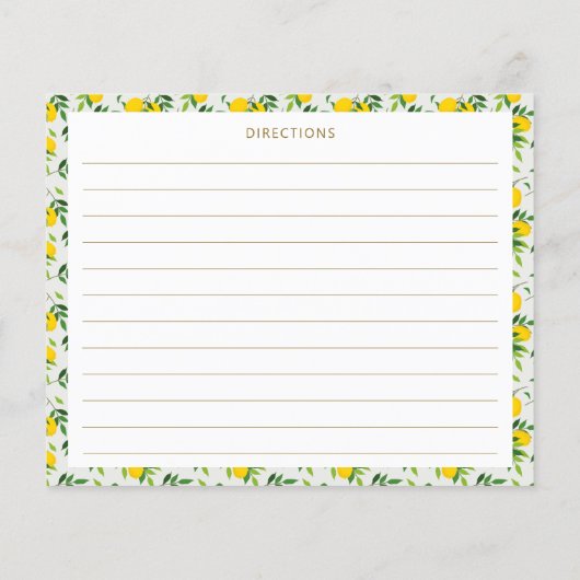 Boho Summer Lemon Fruit Vrijgezellenfeest Recipe (Achterkant)