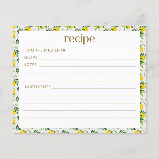 Boho Summer Lemon Fruit Vrijgezellenfeest Recipe (Voorkant)