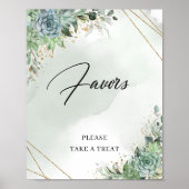 Boho Summer vetplanten eucalyptus goud Bruiloft fa Poster (Voorkant)