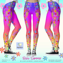 Boho Summer Wildflower Leggings