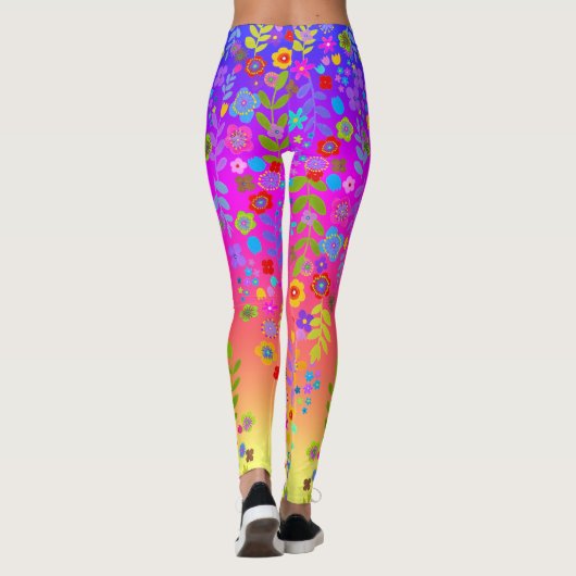 Boho Summer Wildflower Leggings (Achterkant)
