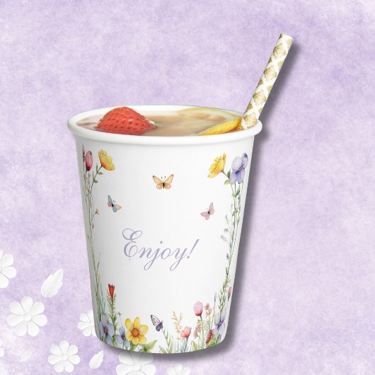 Boho Summer Wildflower Vrijgezellenfeest Papieren Bekers