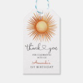 Boho Sun 1st Birthday Party Cadeaulabel (Voorkant)