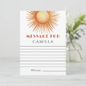 Boho Sun 1st Birthday Time Capsule Note Kaart (Staand voorkant)