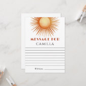 Boho Sun 1st Birthday Time Capsule Note Kaart (Voorkant / Achterkant in situ)