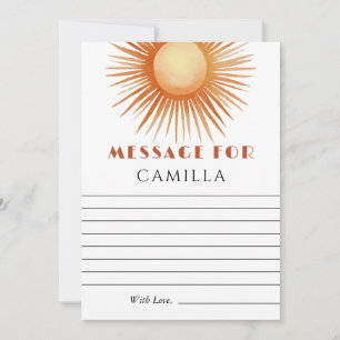 Boho Sun 1st Birthday Time Capsule Note Kaart