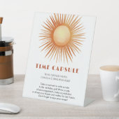 Boho Sun 1st Birthday Time Capsule Reclamebord Met Voetstuk (Insitu)