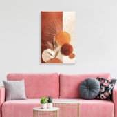 Boho Sun Abstract Terracotta Minimalistische Botan Canvas Afdruk (Insitu (Woonkamer))