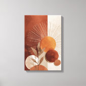 Boho Sun Abstract Terracotta Minimalistische Botan Canvas Afdruk (Voorkant)