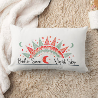 Boho Sun and Night Sky Celestial Pattern Pillow Kussen