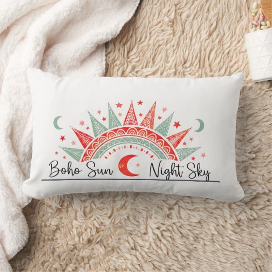 Boho Sun and Night Sky Celestial Pattern  Pillow  Kussen (Deken)
