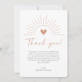 Boho Sun Baby shower bedankje Kaart (Voorkant)