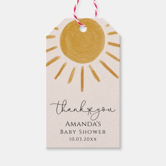 Boho Sun Baby shower Cadeaulabel (Voorkant)
