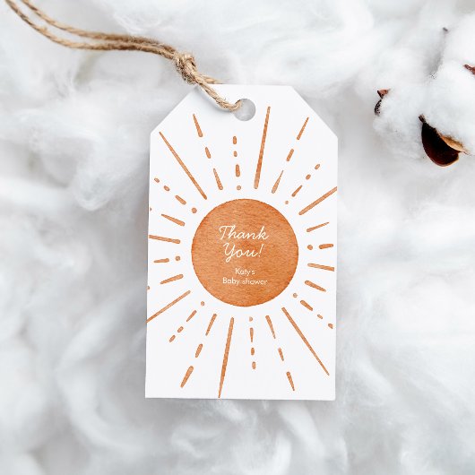 Boho Sun Baby shower Cadeaulabel