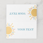 Boho Sun Baby shower Custom Food Tent Plaatskaartje (Buitenkant ongevouwen)