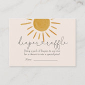 Boho Sun Baby shower Diaper Raffle Informatiekaartje (Voorkant)